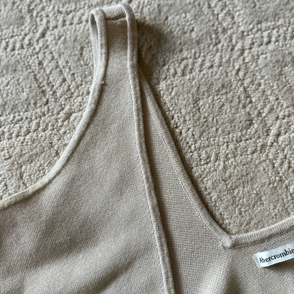 Abercrombie & Fitch Women’s Tan Crossover Rib Wrap Crop Top Size Small NWOT - Picture 8 of 9